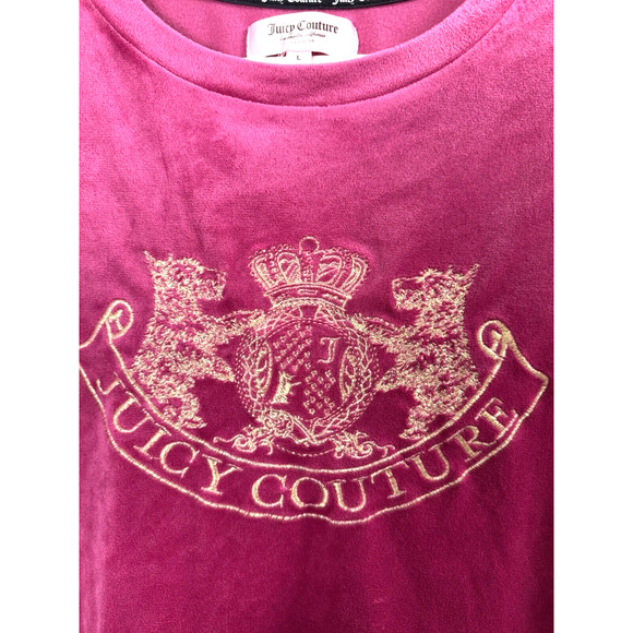 Juicy Couture Pink Label Emblem Embroidered Sweatshirt Retro Y2K Glam Preppy L - Picture 2 of 7